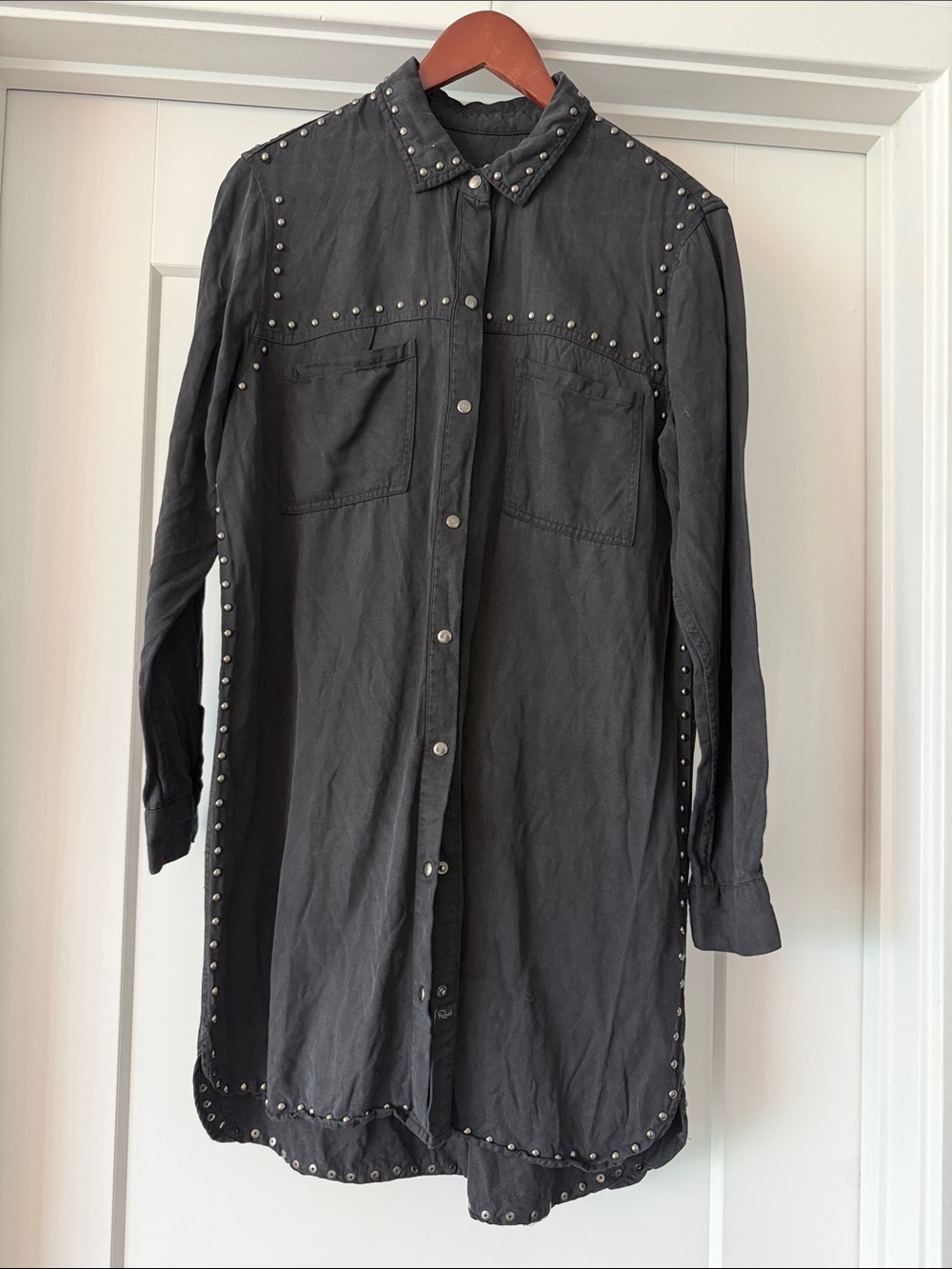 Rails Black Button-Detail Shirt